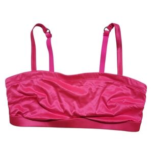 Aerie | Satin Stretch Bandeau Bralette Bra Neon Pink Infusion NWT